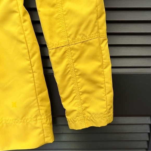 Hurley Bright Yellow Windbreaker Jacket, Double Breasted, Size Small - Picture 8 of 14